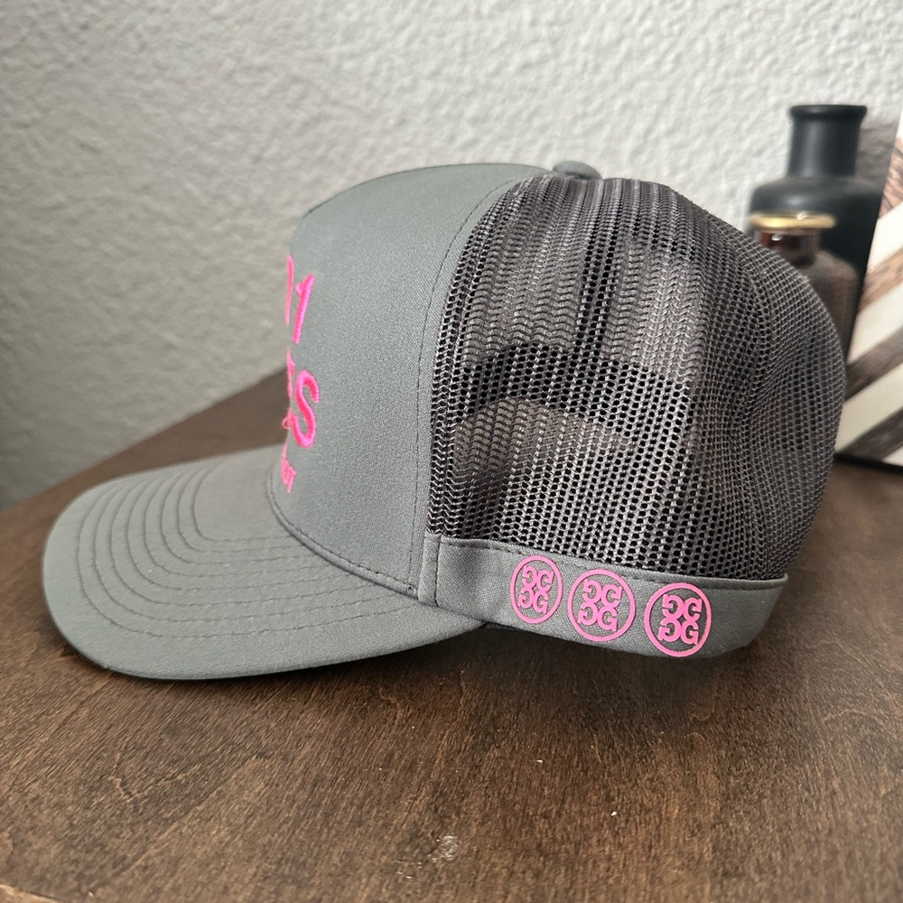 G/FORE Green and Pink Mesh Trucker Hat - Picture 2 of 6